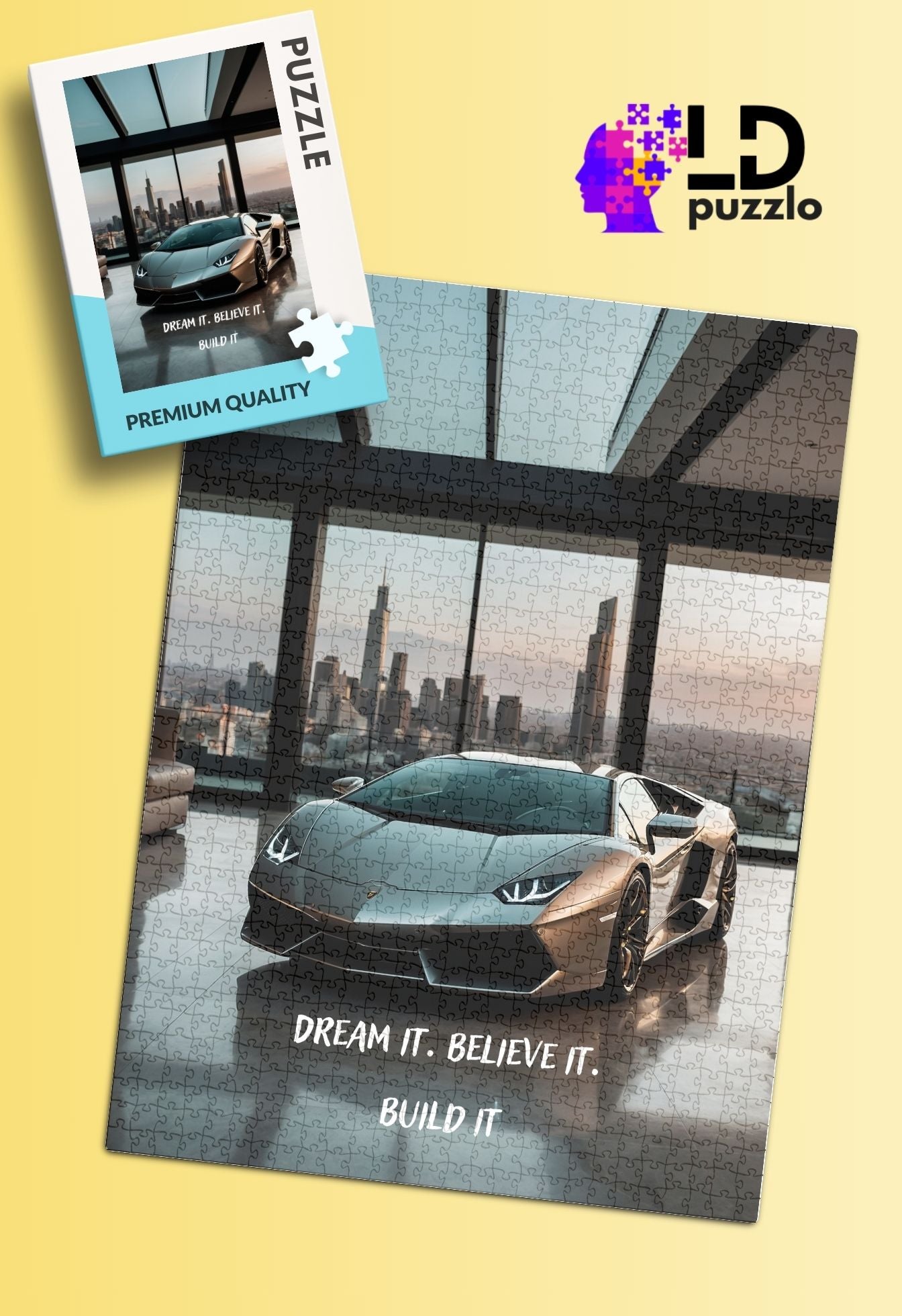 High-Quality Rooftop Lamborghini Jigsaw Puzzle